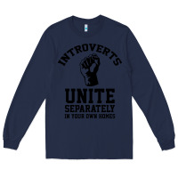 Navy introverts unite Long Sleeve Tee - linhVisuals