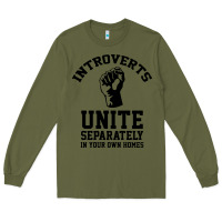 Army Green introverts unite Long Sleeve Tee - linhVisuals