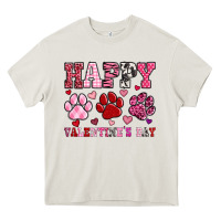 Cream happy valentine's day paws Heavy Core Tee - OliviaCreatesArt