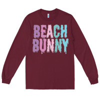 Burgundy beach bunny Long Sleeve Tee - linhVisuals
