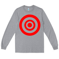 Heather Grey bullseye target Long Sleeve Tee - linhVisuals