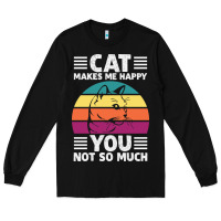 Black Funny Cat Lover Sarcastic Cat Memes Long Sleeve Tee - linhVisuals