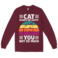Burgundy Funny Cat Lover Sarcastic Cat Memes Long Sleeve Tee - linhVisuals