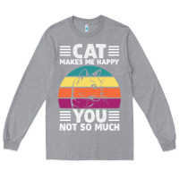 Heather Grey Funny Cat Lover Sarcastic Cat Memes Long Sleeve Tee - linhVisuals