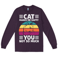 Plum Funny Cat Lover Sarcastic Cat Memes Long Sleeve Tee - linhVisuals