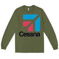 Army Green cessnas Long Sleeve Tee - linhVisuals