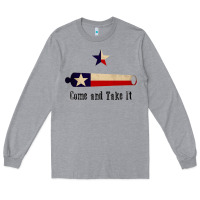 Heather Grey come and take it   texas flag essential Long Sleeve Tee - linhVisuals