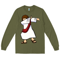 Army Green dabbing jesus christian dab dance Long Sleeve Tee - linhVisuals