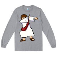 Heather Grey dabbing jesus christian dab dance Long Sleeve Tee - linhVisuals