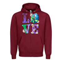 Burgundy easter love egg Zipper Hoodie - RanaPortraitStore