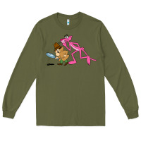 Army Green the pink panther Long Sleeve Tee - linhVisuals