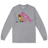 Heather Grey the pink panther Long Sleeve Tee - linhVisuals