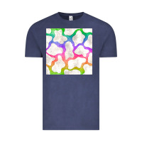 Vintage Denim watercolor rainbow cow seamless pattern Vintage Tee - BundleAndBundleShop