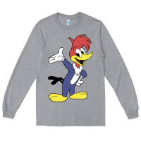 Heather Grey woody woodpecker Long Sleeve Tee - linhVisuals