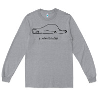 Heather Grey Funny Animal Sloth SLOPHISTICATED Long Sleeve Tee - linhVisuals