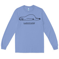 Colony Blue Funny Animal Sloth SLOPHISTICATED Long Sleeve Tee - linhVisuals