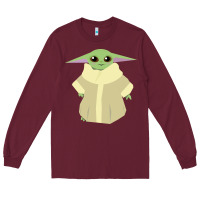 Burgundy Baby Grogu Legend Long Sleeve Tee - linhVisuals