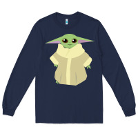 Navy Baby Grogu Legend Long Sleeve Tee - linhVisuals