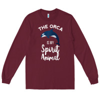 Burgundy orca spirit animal killer whale ocean sea marine funny water raglan ba Long Sleeve Tee - linhVisuals