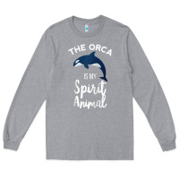 Heather Grey orca spirit animal killer whale ocean sea marine funny water raglan ba Long Sleeve Tee - linhVisuals