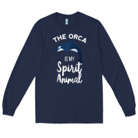 Navy orca spirit animal killer whale ocean sea marine funny water raglan ba Long Sleeve Tee - linhVisuals