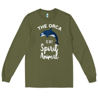 Army Green orca spirit animal killer whale ocean sea marine funny water raglan ba Long Sleeve Tee - linhVisuals