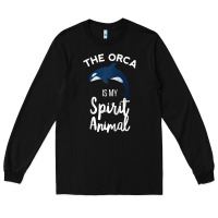Black orca spirit animal killer whale ocean sea marine funny water raglan ba Long Sleeve Tee - linhVisuals
