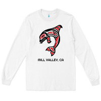 White mill valley, california native american orca killer whale raglan baseb Long Sleeve Tee - linhVisuals
