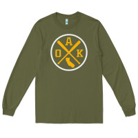 Army Green retro oakland baseball emblem vintage oak premium Long Sleeve Tee - linhVisuals