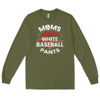 Army Green moms against white baseball pants sport lover mothers day Long Sleeve Tee - linhVisuals