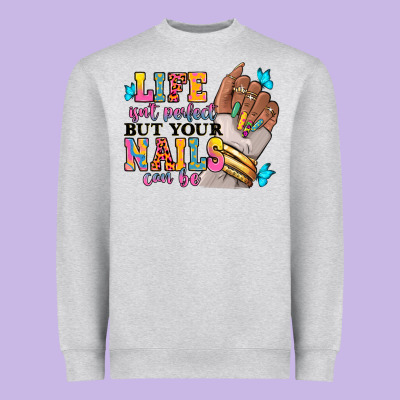 Life Isn't Perfect But Your Nails Can Be Heavyweight Sweatshirt Designed By Ranaportraitstore