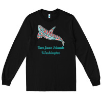 San Juan Islands Upward Orca Killer Whale Native American Raglan Baseb Long Sleeve Tee | Teevron