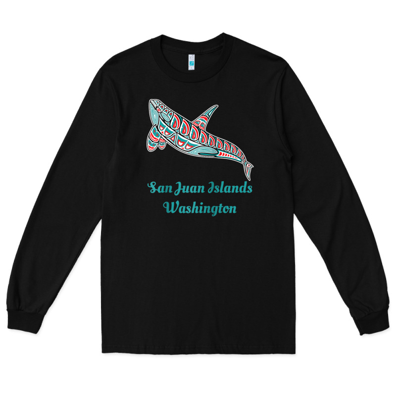 San Juan Islands Upward Orca Killer Whale Native American Raglan Baseb Long Sleeve Tee by linhVisuals | Teevron