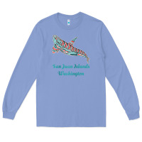 Colony Blue san juan islands upward orca killer whale native american raglan baseb Long Sleeve Tee - linhVisuals