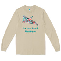 Mushroom san juan islands upward orca killer whale native american raglan baseb Long Sleeve Tee - linhVisuals