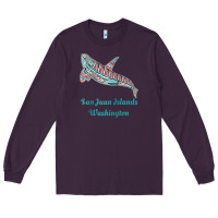 Plum san juan islands upward orca killer whale native american raglan baseb Long Sleeve Tee - linhVisuals