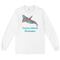 White san juan islands upward orca killer whale native american raglan baseb Long Sleeve Tee - linhVisuals