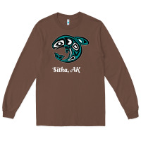 Chestnut sitka alaska native american tribal orca killer whale raglan baseball Long Sleeve Tee - linhVisuals