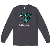 Smoke sitka alaska native american tribal orca killer whale raglan baseball Long Sleeve Tee - linhVisuals