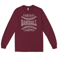 Burgundy fantasy baseball champion distressed Long Sleeve Tee - linhVisuals