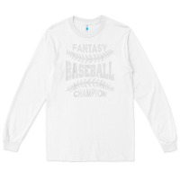 White fantasy baseball champion distressed Long Sleeve Tee - linhVisuals