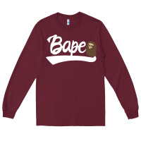 Burgundy bape text Long Sleeve Tee - linhVisuals