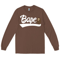 Chestnut bape text Long Sleeve Tee - linhVisuals
