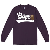 Plum bape text Long Sleeve Tee - linhVisuals