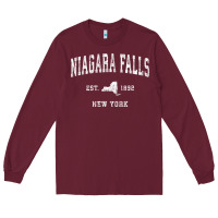Niagara Falls New York Ny Vintage Athletic Sports Design T Shirt Long Sleeve Tee | Teevron