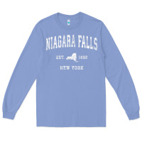 Colony Blue niagara falls new york ny vintage athletic sports design t shirt Long Sleeve Tee - linhVisuals