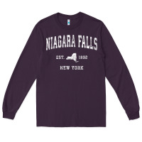 Plum niagara falls new york ny vintage athletic sports design t shirt Long Sleeve Tee - linhVisuals