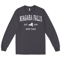Smoke niagara falls new york ny vintage athletic sports design t shirt Long Sleeve Tee - linhVisuals