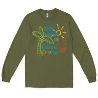 Army Green now where's my cabana boy, beach palm tree coconut t shirt Long Sleeve Tee - linhVisuals