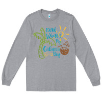Heather Grey now where's my cabana boy, beach palm tree coconut t shirt Long Sleeve Tee - linhVisuals